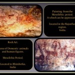 rock mesolithic art with domestic scenes