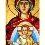 The Virgen and the child. Byzantine Mosaic
