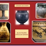 Etruscan Ceramic Bucchero and black figures ceramic.