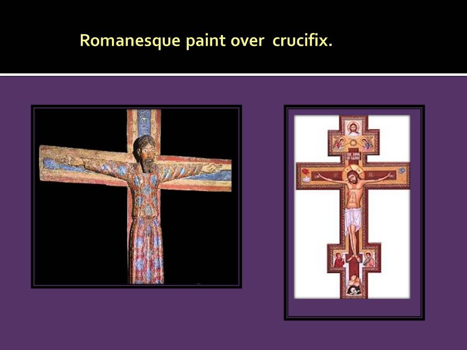 Romanesque paint over crucifix.