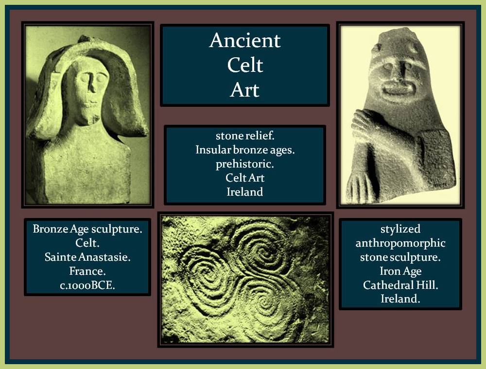 Celts culture stone scuptures.