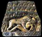 Man been devoured by Lion. Phoenician culture.