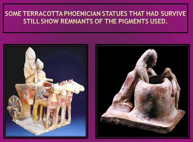 pigments over Phoenician statues