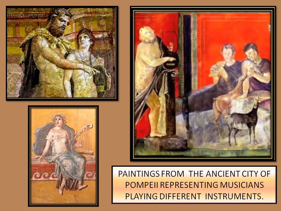 instruments in Pompeii paints