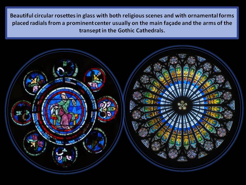 Gothic circular glass rosettes 