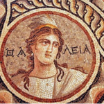 Ancient Greek marble pave decoration.